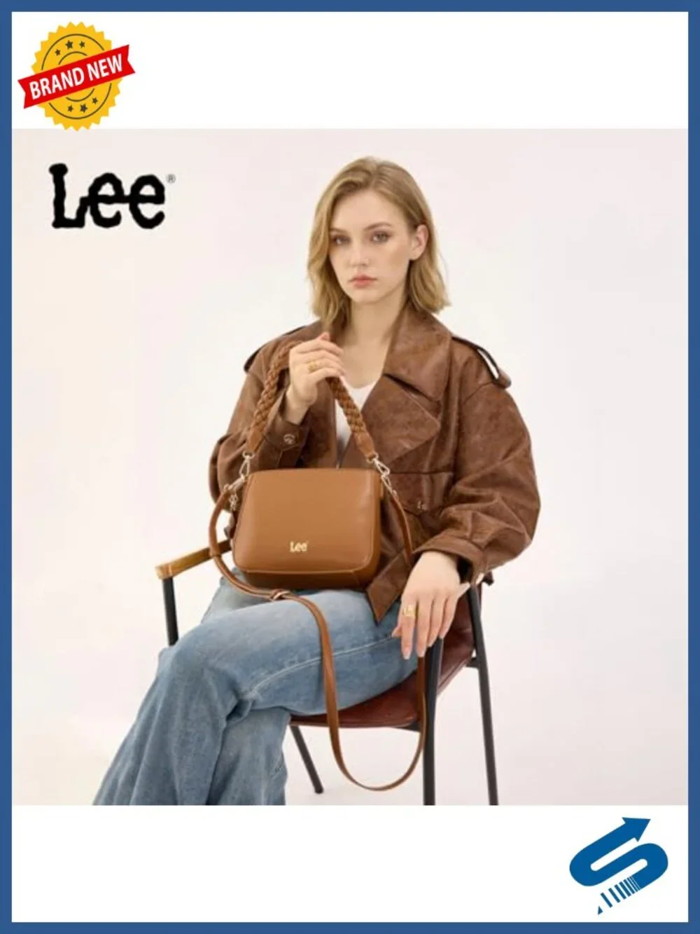 Convertible Shoulder Bag with Detachable Strap & Floral Charm